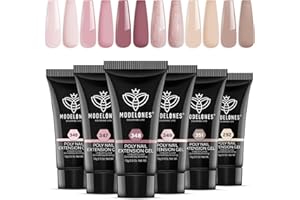 ‎MODELONES Modelones Poly Gel Nude Rosa Set mit 6 Farben Gel Nägel Selber Set Quick Extension Building Acrylgel für Starter Nail Art Nageldesign Selber Mache