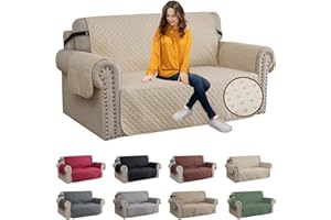 ‎XINEAGE XINEAGE Sofabezüge Schonbezug für Hunde Sofa Überwürfe mit Gummiband Anti-Rutsch-Schaum für Verschütten, Abnutzung und Riss Schützen（2 Sitzer, Beige