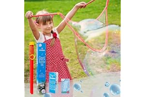 ATLASONIX Riesiger Seifenblasenstab, Riesenseifenblasenmacher, große Seifenblasenstäbe, Outdoor-Spielzeug für Kinder, Stäbe und Seifenblasenmischung zum Herstellen von 2 Gallonen Seifenblasenlösung