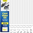 290in Cord Hider Kit, Paintable Cable Raceway, Cord Covers for Wires on Wall, Cord Hider for Wall Mount tv, tv Cable Hider Wall kit, Wire Covers for Cords, 20X L14.6in X W0.95in X H0.55in, White