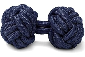 GENTS CLOBBER Mens Round Silk Blend Fabric Knot Cufflinks