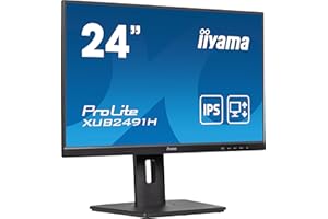 Ecran iiyama Prolite XUB2491H-B1, 23,8" Ultra Mince, Dalle IPS, 1920x1080@100Hz, 0.5ms. 300cd/m², 1300:1, 1xHDMI, 1xDisplay Port, VESA 100x100, 15cm Pied réglable + Pivot, TCO, i-Style Colour
