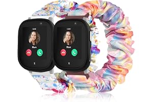 Wizvv 2 stycken scrunchie-armband för barn, kompatibla med Xplora X6, bekväma, ventilerande, elastiska ersättningsarmband för