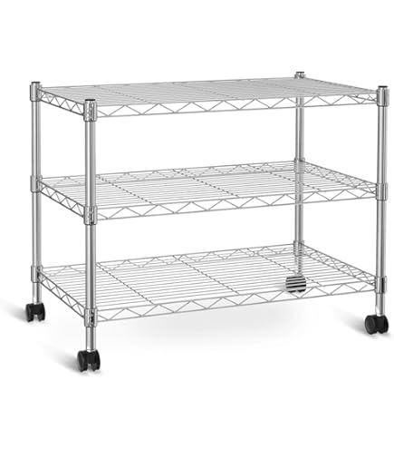 Floordirekt Keukenrek, roosterrek, metalen rek, draagkracht ca. 70 kg per plank, multifunctioneel opbergrek, badkamerrek, opbergrek, kelderrek, chroom (90x35x160cm | 4 planken) Everest