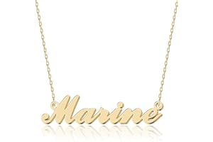UMAGICBOX Collier Personnalisé avec Prénom - En Acier Inoxydable 316, Plaqué Or 18K, Artisanal, 14 Styles de Polices et 4 Couleurs au Choix - Emballage Élégant