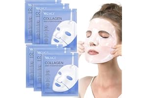 FROVETANI Bio Collagen Real Deep Mask, 6 pezzi Bio-Collagen Real Deep Mask Overnight Coreane, Maschera Viso Collagene, Anti Wrinkle Lifting, Riduce le Linee Sottili e le Rughe, Pori, Migliorare l'elasticità