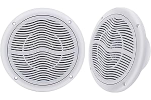 Herdio 6,5 Zoll Deckenlautsprecher, 120 Watts wasserdichte Marine Boot Einbaulautsprecher, Bündige Montage Sound, Perfekt für Innen und Außenbereich, Schlafzimmer, Heimkino (Weiß)
