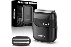 VIKICON Foil Shaver, Electric Razors for Men, Compact Travel Face Shaver, Mini Portable Razor Shaving Face, Waterproof Beard Trimmer, Double Floating Blade for Close Shaving