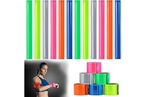 TYFYH Pack of 12 Snap Bracelets, Children's Reflective Snap Bracelets, Swatter Bracelets, Safety Band, Reflective for Children, Joggers and Cyclists (6 Colours)