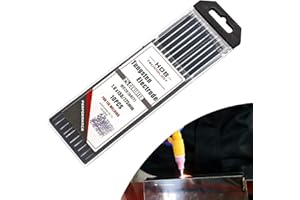 EXLECO 10 szt. igła do elektrod wolframowych WC-20 Ø 1,6 x 175 mm elektroda wolframowa spawanie TIG szara WC20 do stali nierdzewnej, tytanu, stopu niklu itp.