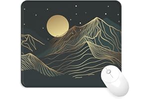 Giecy Alfombrilla Ratón Reposamuñecas,Gaming Mouse Pad Ergonómica con Apoyo de Gel,Alfombra Raton para Ordenador,reposamuñecas Raton con Base de PU Antideslizante (17-Picos Lunares)