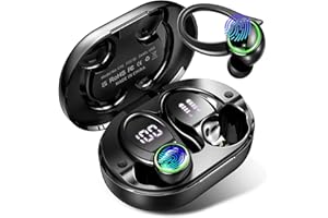KUIZIL Cuffie Bluetooth, Auricolari Bluetooth Stereo HiFi Display LED, Cuffie Wireless Sport In Ear ENC Cancellazione Rumore e 4 Mics, IP7 Impermeabili Cuffiette