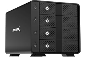 SABRENT Estación de Acoplamiento de 4 Bahias 3,5" SATA SSD/HDD | USB 3.1 | con 4 interruptores ON/Off | hasta 22TB [DS-SC4B]