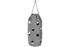 Kerbl HayBag Big, Sac à Foin, Filet à Foin, 20 Trous, Gris, Coton, 55 cm, 210 l, à Suspendre, Facile à remplir et à Nettoyer