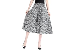 NAKEAH Jupe-Culotte plissée en Mousseline de Soie pour Femmes, Taille Haute élastique, Jambes Larges, Jupe-Culotte Taille Haute élastique pour Femmes avec Poches