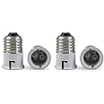 M2 Look E27 To B22 Bulb Convertor Holder Lamp Base Socket Screw To Light Bulb Adapter Converter For Metal Ed Halogen|Cfl Led Halogen|Lamp Base Adapter (Pack Of 4), White