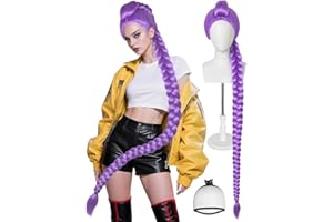 GENÉRICO Demon Hunter Pelucas Saja Boys HUNTR/X Miembros Pelucas para Mujeres y Hombres Peluca Trenzada para Fiesta de Halloween Disfraz Anime (Rumi)