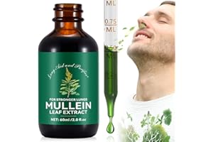 TIOUEO Premium Mullein Leaf Drops - Natural Lung Cleanse & Respiratory Support, Organic, Non-GMO, Alcohol-Free, Fast Absorption 2 fl oz