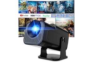 GENERIC App intégrée - Vidéoprojecteur 4K 1080P, Mini Projecteur Portable Android TV WiFi 6 BT 5.4, Projecteur Full HD 1080P Compatible Con HDMI/TV Stick/Ordinateur Portable - Noir