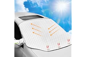 Hymarvo Couverture Pare Brise Voiture, Protege Pare Brise Anti Givre Hiver Bache Voiture Anti Gel, Pare Soleil Voiture Pare Brise Avant pour la Plupart des Voitures et SUV