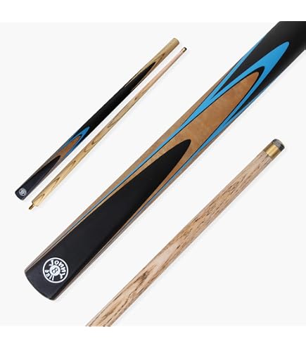 BAIZE MASTER 48 Inch Jimmy White Signature CONQUEST Two Piece 2pc Ash Snooker Pool Cue with 9.5mm Layered Tip (Blue BAIZE MASTER 48 Inch Jimmy White Signature CONQUEST Two Piece 2pc Ash Snooker Pool Cue with 9.5mm Layered Tip (Blue