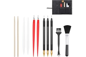 BRUISLARD Scratch Art Tools, 12Pcs Scratching Drawing Tool Set Including Tools Bag, Scratch Coloring Pens, Plastic and Wooden Stylus, Scraper, Clean Brush