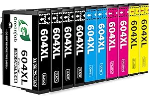 Greenjob 604XL Ink Cartridge Replacement for Epson 604 Ink Cartridges Multipack Compatible with Expression Home XP-2200 XP-2205 XP-3200 XP-3205 XP-4200 XP-4205 Workforce WF-2910 WF-2930 (10-Pack)