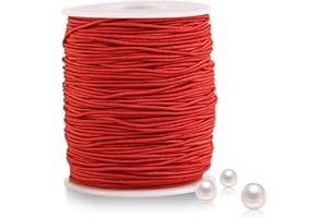 AHPYEUHK 100m Filo Elastici Per Braccialetti 1mm Elastico Durevole Cordoncino Ciondoli Per Collane Fili Per Braccialetti Adatto Per Fare Gioielli DIY, Bracciali, Collane, Artigianato, Decorazioni (Rosso)