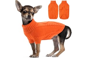 ALAGIRLS Maglione per cani e gatti, classico maglione per cani, abbigliamento per gatti, per ragazzi e ragazze, in morbido pile, per primavera, autunno, inverno, colore arancione, L