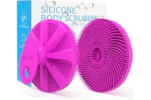 BEAUTAIL Silicone Body Scrubber, Upgrade 3rd Gen Shower Bath Brush, Lather Nicely, Soft Massage Body, More Hygienic Than Traditional Loofah, Gentle Exfoliating for Sensitive Skin, 1 Pcs, Purple