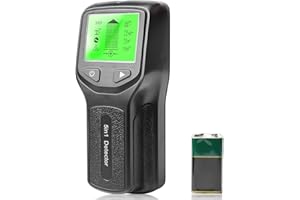 LEIKURVO Localizador de líneas, 5 en 1, escáner de pared, detector de líneas, buscador de cables multifunción, con pantalla LCD y alarma, detector de metales para encontrar líneas eléctricas, vigas de madera