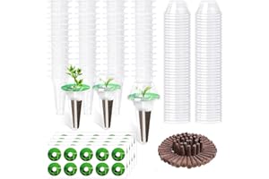 BAAQII Zestaw Kapsułek Nasion do Aerogardenu, Hydroponiczne Kapsułki Startowe, System Uprawy z 50 Gąbkami, 50 Koszami i 50 Etykietami
