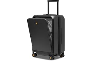 LEVEL8 Valigia 20" con Tasca Frontale, Trolley Bagaglio a Mano con Porta di Ricarica USB, Trolley Rigidi in PC con 4 Ruote da 55 cm, 35L, TSA, Grigio