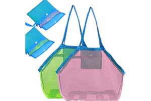 ZDNT 2 Stück Strandspielzeug Tasche,Sandspielzeug Tasche,Strandtasche Strandspielzeug,Mesh Beach Bag,Strandtasche Strandspielzeug Tasche,Strandtasche,Mesh Strandtasche,Netztasche,für Familie Urlaub