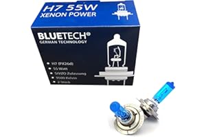 ‎BLUETECH BLUETECH 2x PLUS H7 55W 9500K Xenon Effekt mit StVZO Zulassung.50% mehr Licht und XENON Effekt