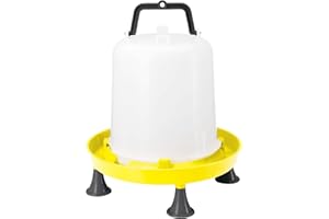 Zootec Abbeveratoio per Galline a sifone in plastica con Manico e Piedini. capacità 10 Litri. Ideale per Galline, Pulcini, Anatre e avicoli Simili. Predisposto per Essere appesa nel pollaio.