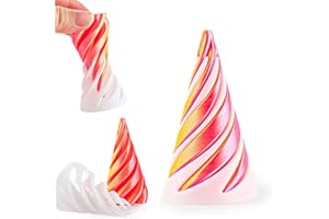 ZAYIN 3D Printed Rotating Spiral Cone Fidget Toy Impossible Pyramid Passthrough Sculpture Pass Through Pyramid Fun Anxiety Stress Relief Toy for Home Office Desk Decor Souvenir (Orange)