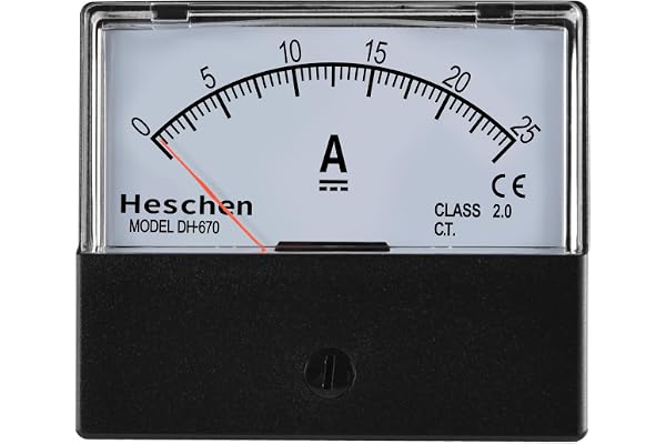 Heschen rektangulär panelmonterad strömmätare testare amperemätare Dh-670 DC 0–25 A klass 2.0