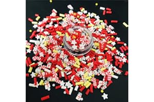 PRETTYG Paquete de 2 ozs serie de Navidad mezclas rebanadas suministros de arcilla suave de polímero DIY decoración para uñas de resina Kit de limo DIY pastel de postre simulación de alimentos Craft Making