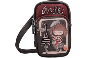 Anekke bandolera pequeña para mujer colección Mademoiselle | Cierre con cremallera | Medidas 12x19x5cm