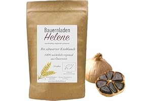 ‎BAUERNLADENHELENE NACHHALTIG-REGIONAL-SAISONAL Bio Schwarzer Knoblauch aus Österreich/Burgenland - 2 Knollen | 90 Tage fermentiert, black garlic
