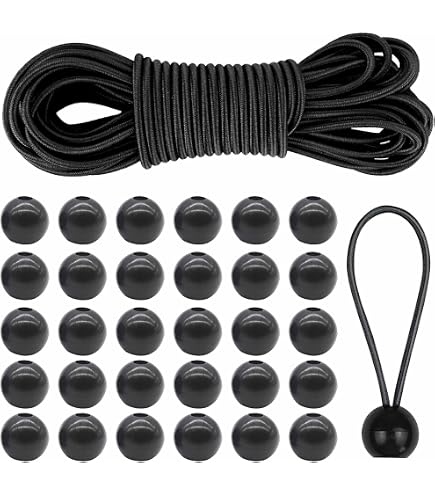 ZJT Cavo di gomma per sedia a sdraio, cavo elastico, nero, parti di ricambio universali per sedia a sdraio, lettino da giardino, sedia da spiaggia (4 x 2,1 m + 4 x