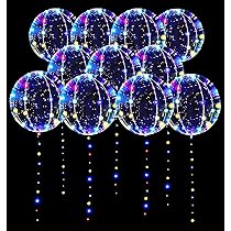 10 Stück LED Bobo Ballons - Leuchtende Luftballons Mit Lichterketten Für Partys