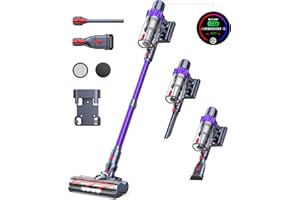 BuTure VC70 Aspiradora sin Cable, 450W/38KPa con Modo automático, Pantalla Táctil, Silenciosa hasta 55 Minutos, Cepillo Anti-enredos para Pelo de Mascotas/Alfombras/Suelos Duros, Ligera