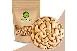 ‎FOODINO Cashewkerne naturbelassen Cashewnüsse ungesalzen ungeröstet Cashew Kerne ganz ungeschwefelt 100% Natural Cashews unbehandelt 500g - 5kg wiederverschließbar Premium Qualität FOODINO (5kg)