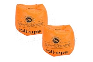 CUVZORA Lot de 2 brassards de natation gonflables, double airbag, aides à la natation robustes, pour 1 an à 14 ans, poids 20 à 40 kg, orange