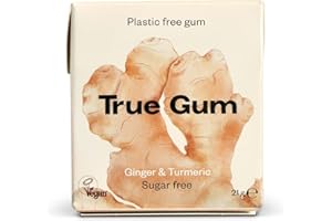 ‎TRUE GUM True Gum: INGWER & KURKUMA / Plastikfreier Kaugummi / Biologisch Abbaubar / Vegan / 21 g