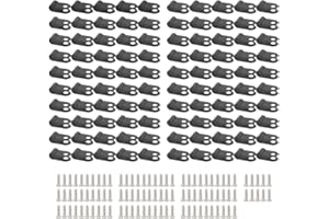 UMCHU 100 Piezas 5mm Clips de Nailon R de Nylon,Grapas de fijación por tornillo,Clips de Alambre para Cables,para Gestión de Cables Sujetadores de Clip de Alambre(Con 100 tornillos)