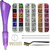 Afantti Hot Fix Rhinestone Applicator Gun Tool | 7 Tips | 3000 Pieces Hotfix Rhinestones | for Clothing Shoes Hats Fabric Art