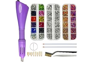 Afantti Hot Fix Applicator Wand Rhinestone Setter Iron Gun Tool Bedazzler Kit | 7 Tips | 3000pcs Hotfix Rhinestones | Gems Crystals for DIY Crafts